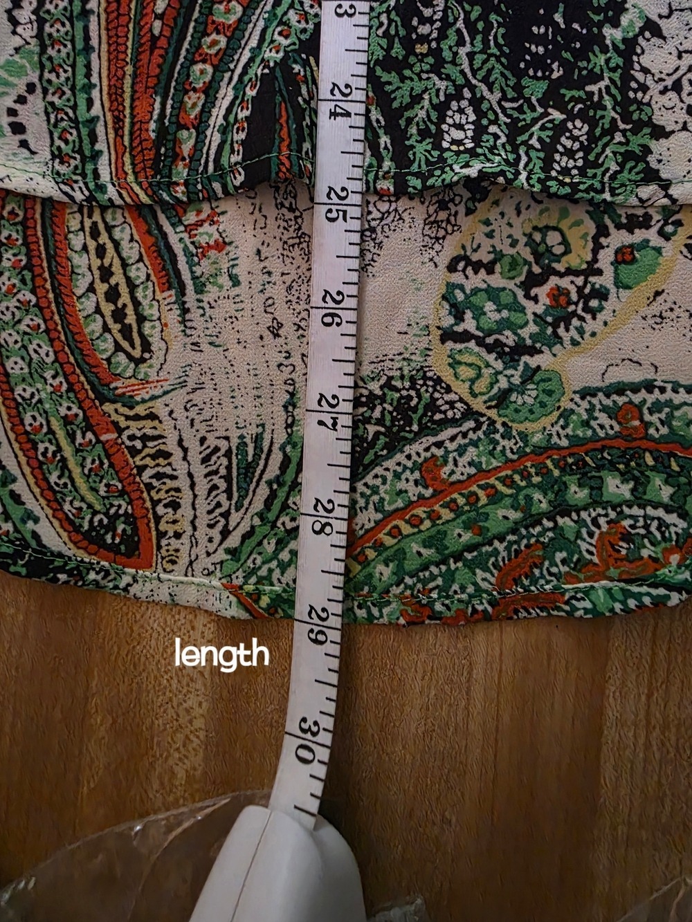 Vantarsi Green Paisley V-Neck Blouse Medium #BL33 - Picture 7 of 9